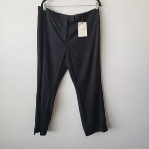 Lewit pinstripe navy wool crop dress pants size 14